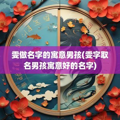 雯做名字的寓意男孩(雯字取名男孩寓意好的名字)
