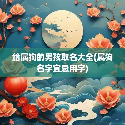 给属狗的男孩取名大全(属狗名字宜忌用字)