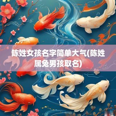 陈姓女孩名字简单大气(陈姓属兔男孩取名)