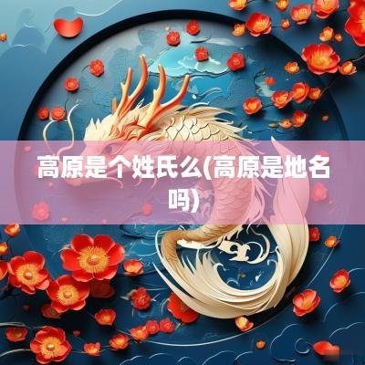 高原是个姓氏么(高原是地名吗)
