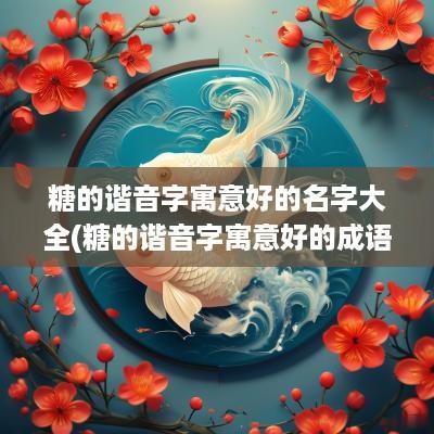 糖的谐音字寓意好的名字大全(糖的谐音字寓意好的成语)