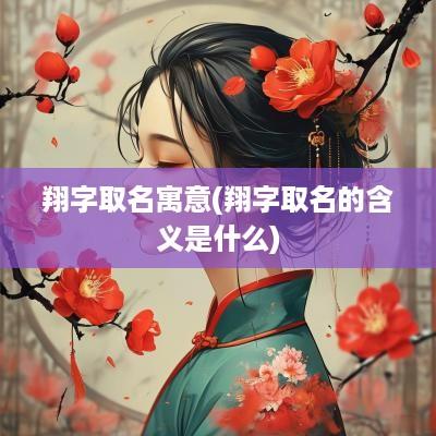 翔字取名寓意(翔字取名的含义是什么)