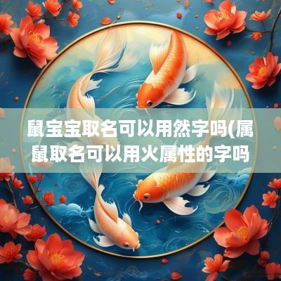 鼠宝宝取名可以用然字吗(属鼠取名可以用火属性的字吗)