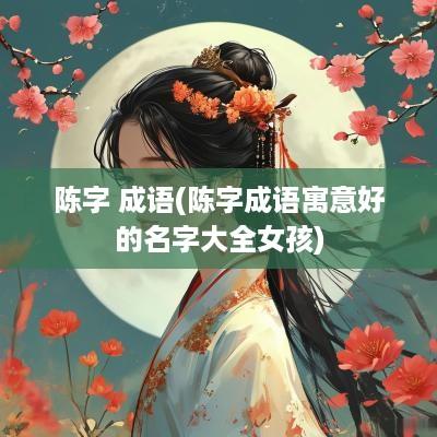 陈字 成语(陈字成语寓意好的名字大全女孩)