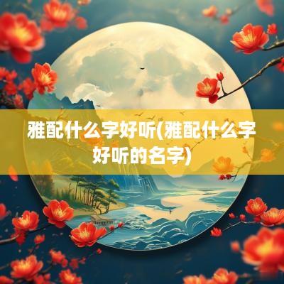 雅配什么字好听(雅配什么字好听的名字)