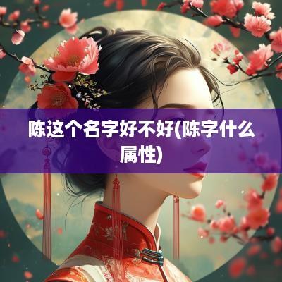 陈这个名字好不好(陈字什么属性)