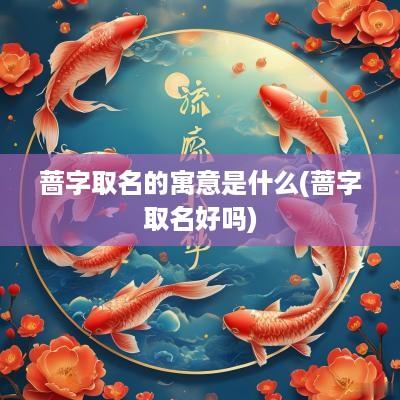蔷字取名的寓意是什么(蔷字取名好吗)