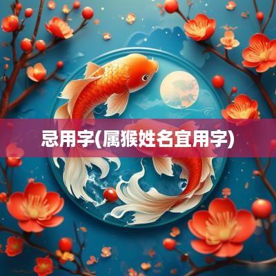 忌用字(属猴姓名宜用字)