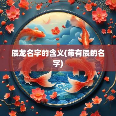 辰龙名字的含义(带有辰的名字)