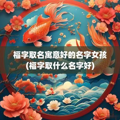 福字取名寓意好的名字女孩(福字取什么名字好)