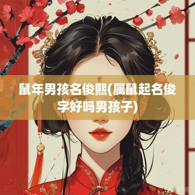蛇年男孩名俊熙(属鼠起名俊字好吗男孩子)