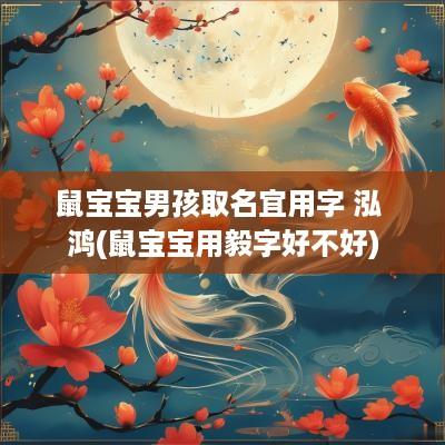 鼠宝宝男孩取名宜用字 泓 鸿(鼠宝宝用毅字好不好)