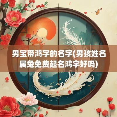 男宝带鸿字的名字(男孩姓名属兔免费起名鸿字好吗)