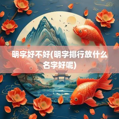 明字好不好(明字排行放什么名字好呢)