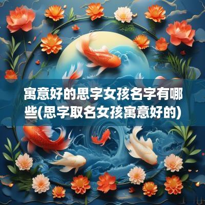 寓意好的思字女孩名字有哪些(思字取名女孩寓意好的)