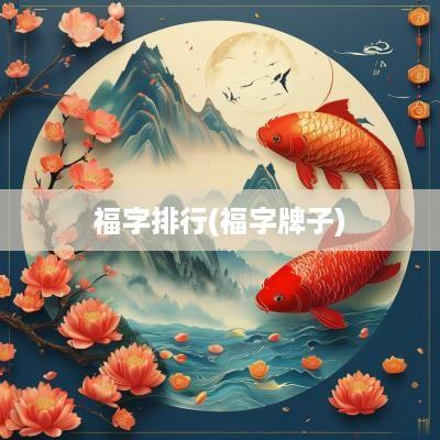 福字排行(福字牌子)