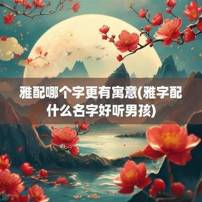 雅配哪个字更有寓意(雅字配什么名字好听男孩)