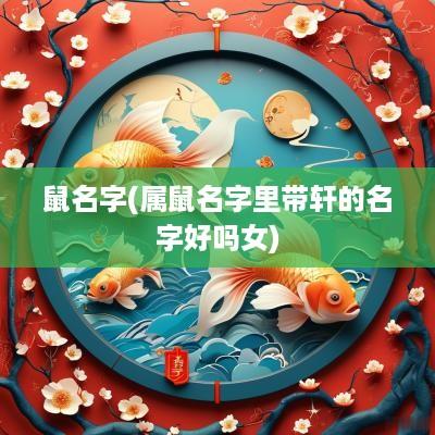 鼠名字(属鼠名字里带轩的名字好吗女)