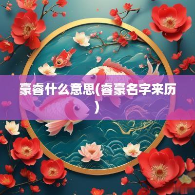 豪睿什么意思(睿豪名字来历)