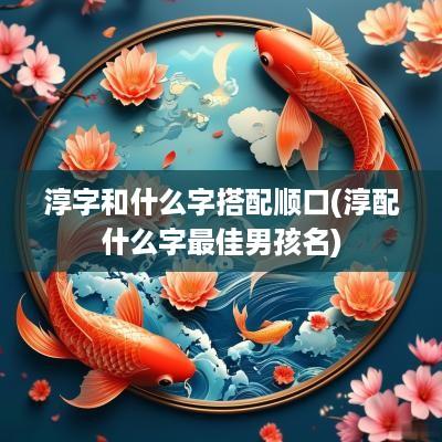 淳字和什么字搭配顺口(淳配什么字最佳男孩名)