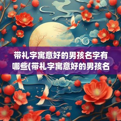 带礼字寓意好的男孩名字有哪些(带礼字寓意好的男孩名字大全)