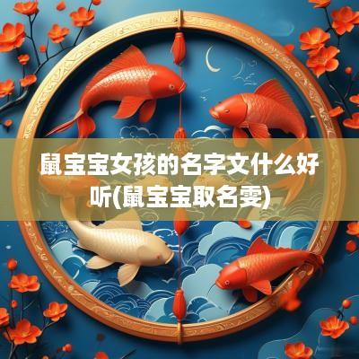 鼠宝宝女孩的名字文什么好听(鼠宝宝取名雯)