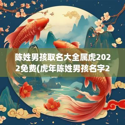 陈姓男孩取名大全属虎2025免费(蛇年陈姓男孩名字2025)