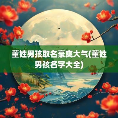 董姓男孩取名豪爽大气(董姓男孩名字大全) 董姓男孩取名豪爽大气(董姓男孩名字大全)