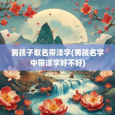 男孩子取名带泽字(男孩名字中带泽字好不好)
