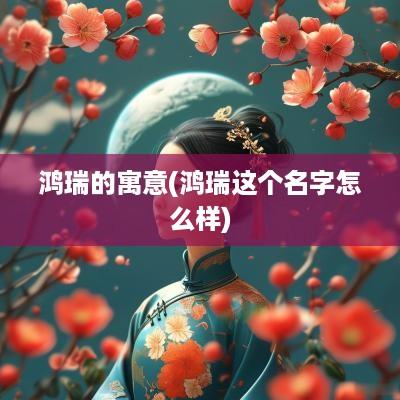 鸿瑞的寓意(鸿瑞这个名字怎么样)