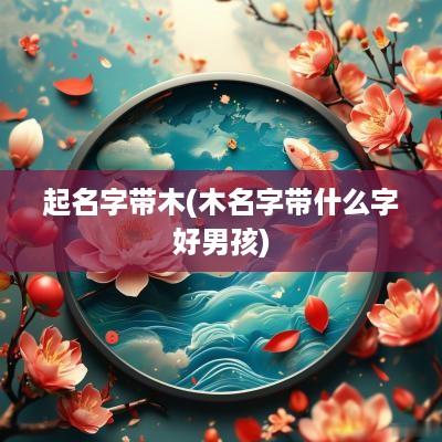 起名字带木(木名字带什么字好男孩)