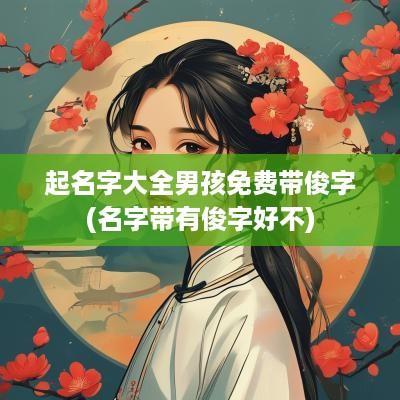 起名字大全男孩免费带俊字(名字带有俊字好不)