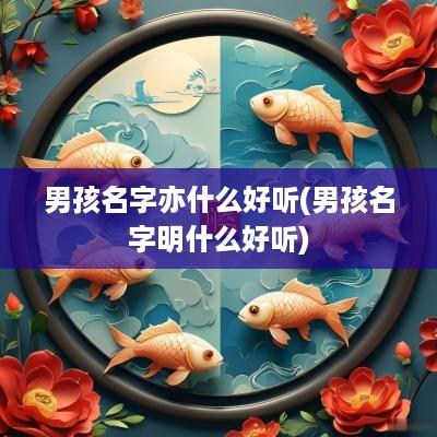 男孩名字亦什么好听(男孩名字明什么好听)