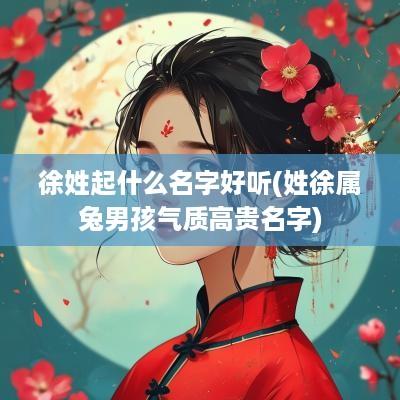 徐姓起什么名字好听(姓徐属兔男孩气质高贵名字)