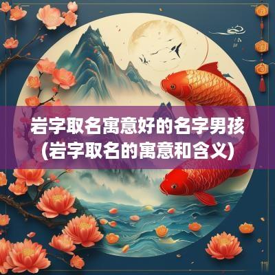 岩字取名寓意好的名字男孩(岩字取名的寓意和含义)
