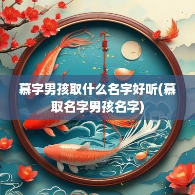 慕字男孩取什么名字好听(慕取名字男孩名字)