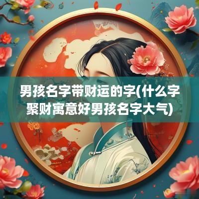 男孩名字带财运的字(什么字聚财寓意好男孩名字大气)