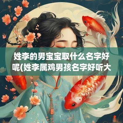 姓李的男宝宝取什么名字好呢(姓李属鸡男孩名字好听大全两个字)
