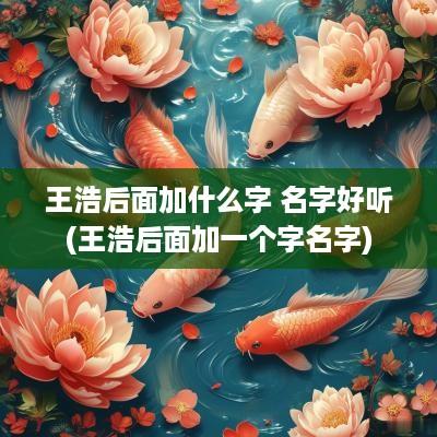 王浩后面加什么字 名字好听(王浩后面加一个字名字)