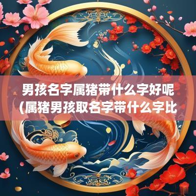 男孩名字属猪带什么字好呢(属猪男孩取名字带什么字比较好)