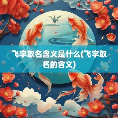 飞字取名含义是什么(飞字取名的含义)