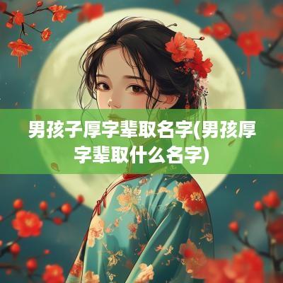 男孩子厚字辈取名字(男孩厚字辈取什么名字)