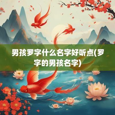男孩罗字什么名字好听点(罗字的男孩名字)