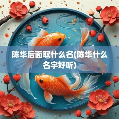 陈华后面取什么名(陈华什么名字好听)