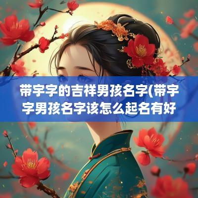 带宇字的吉祥男孩名字(带宇字男孩名字该怎么起名有好寓意)