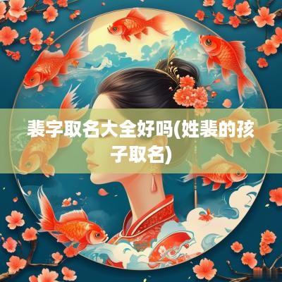 裴字取名大全好吗(姓裴的孩子取名)
