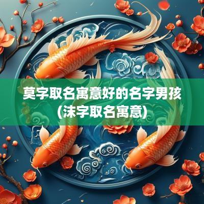 莫字取名寓意好的名字男孩(沫字取名寓意)