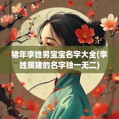 猪年李姓男宝宝名字大全(李姓属猪的名字独一无二)