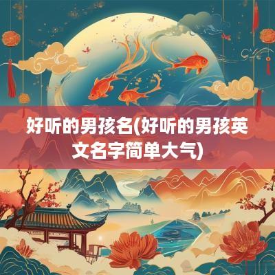 好听的男孩名(好听的男孩英文名字简单大气)