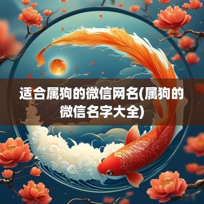 适合属狗的微信网名(属狗的微信名字大全)